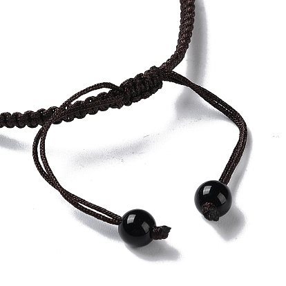 Rondelle Natural & Synthetic Mixed Gemstone Braided Bead Bracelets, Chakra Theme Adjustable Bracelet