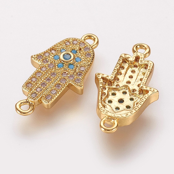 Латунные микро проложить кубических ссылки циркония, hamsa рука / рука fatima / рука miriam