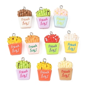 Подвески из смолы, картофель-фри, с железной платиной петлей