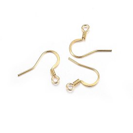 304 Stainless Steel French Earring Hooks, Flat Earring Hooks, Ear Wire