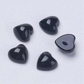 Натуральный черный агат кабошонов, сердце