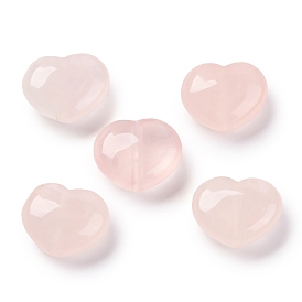 Natural Rose Quartz Beads, Heart