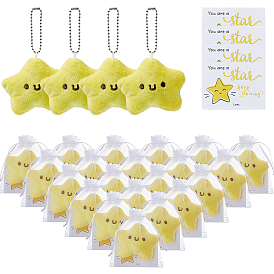 25шт. милые подвески в форме звездочек для кукол, В комплекте: 25 листы бумаги, поздравительные открытки и 25 подарочный мешочек из органзы на завязках.