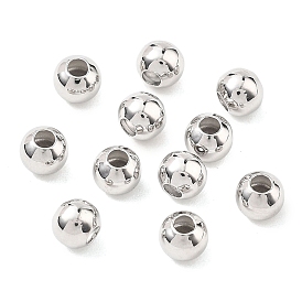 SHEGRACE Brass Beads, Round, Cadmium Free & Nickel Free & Lead Free