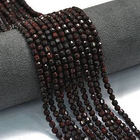 Природные брекчированных яшмы бисер нитей, энергетическая призматическая огранка с двойными концами бусины, граненые двухконусные