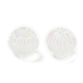 Perles acryliques transparentes, avec des paillettes, fleur