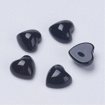Натуральный черный агат кабошонов, сердце