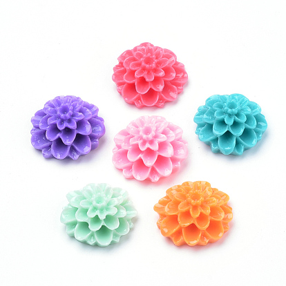 Cabuchones de resina, flor de la dalia