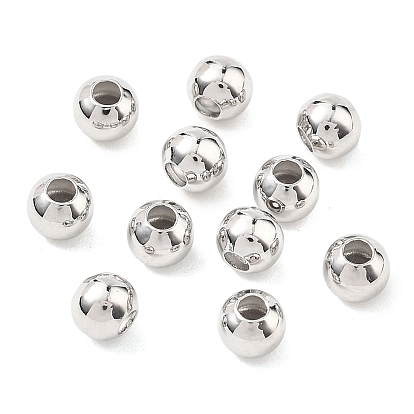 SHEGRACE Brass Beads, Round, Cadmium Free & Nickel Free & Lead Free