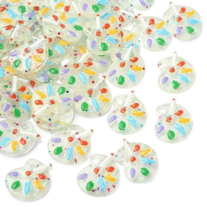 Прозрачные светящиеся смоляные подвески, палитра, светится в темноте