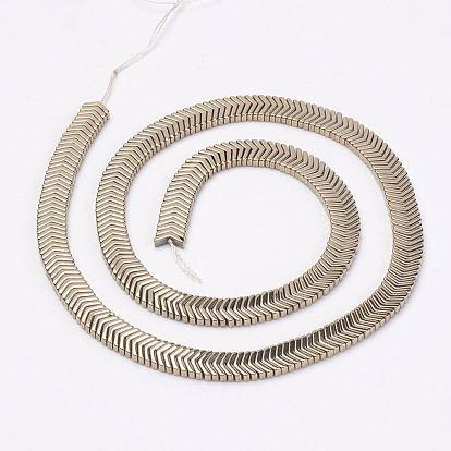 Electroplate Non-Magnetic Synthetic Hematite Strands, V Shape, Grade A
