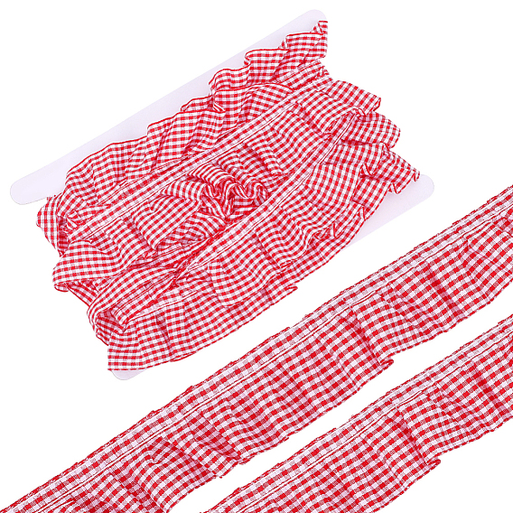 5 Meter Polyester-Knitterbänder, Gurtband für Kleidungsaccessoires, Tartanmuster