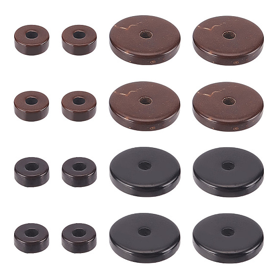 500шт 4 стили кокосовые бусины нити, Heishi бусы, Плоский круглый / диск