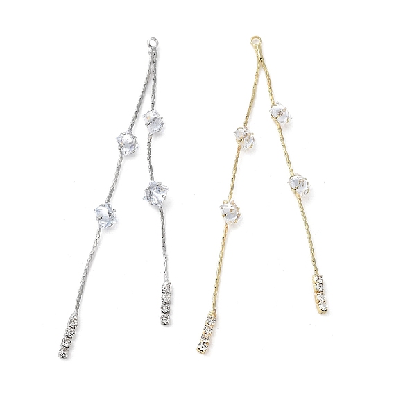 Brass Micro Pave Cubic Zirconia Big Pendants