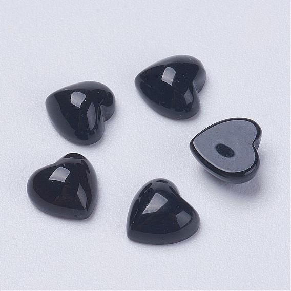 Натуральный черный агат кабошонов, сердце