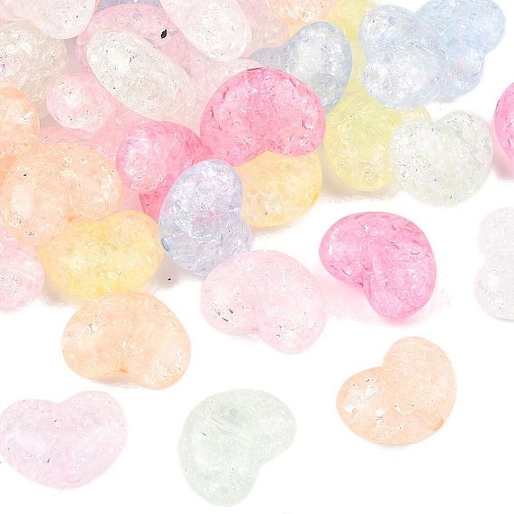 Прозрачных бусин акриловые треск, сердце