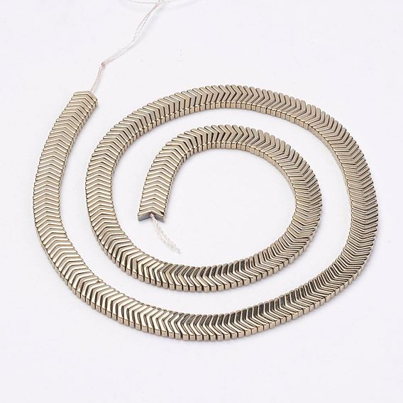Electroplate Non-Magnetic Synthetic Hematite Strands, V Shape, Grade A