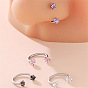 Двойная звезда 304 стразы из нержавеющей стали круглые/подковообразные штанги кольца для носа, цвет нержавеющей стали