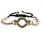 Sparkling Multicolor Beaded Chain Bracelet with Copper and Zirconia Accents