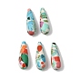 Synthetic Gemstone Beads, Teardrop with Pattern
