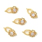 SHEGRACE Bras Micro Pave Clear Cubic Zirconia Fold Ovar Clasps, Flower, Cadmium Free &  Lead Free & Nickel Free
