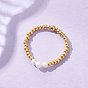 Кольца на палец из натурального культивированного пресноводного жемчуга и стеклянных бусин., стрейч-кольца