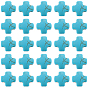 100pcs perles synthétiques teintées turquoise, croix