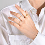 Gold Stainless Steel Zirconia Heart Ring for Women - Unique European Style Jewelry