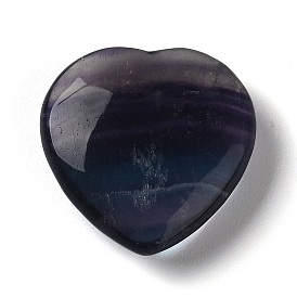 Natural Fluorite Heart Love Stone, Pocket Palm Stone for Reiki Balancing