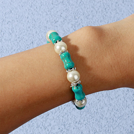 W287 Jewelry Ethnic Style Turquoise Beaded Bracelet Personality Pearl Jewelry Women
