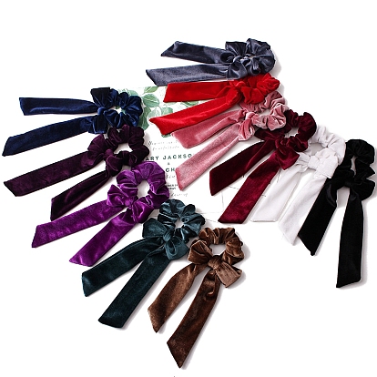 Бархатные резинки для волос, аксессуары для волос для женщин и девочек, бантом