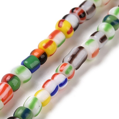 Opaque Handmade Lampwork Beads Strands, Rondelle