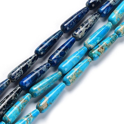 Окрашенные натуральные нитки из бисера имперской яшмы, слеза