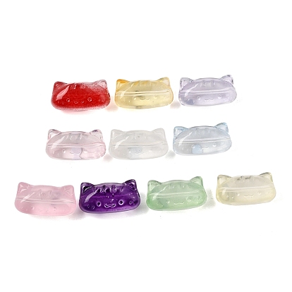 Transparent Handmade Lampwork Beads, Cat Shape