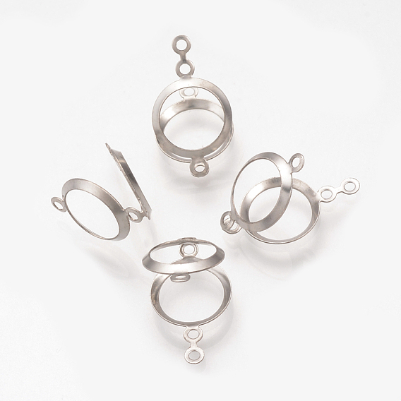 304 открытая задняя панель из нержавеющей стали, кабошон параметры соединителя, плоско-круглые