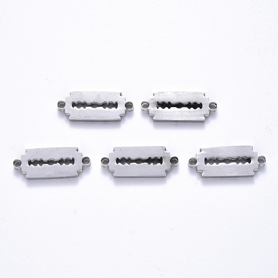 201 Stainless Steel Links Connectors, Laser Cut, Blade Shape