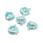 Ocean Theme Opaque Resin Pendants, with Glitter Powder and Platinum Tone Iron Loops, Scallop Shell/Mermaid Pattern