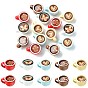 15Pcs 5 Colors Baking Paint Alloy Pendants, Coffee Cup Charms