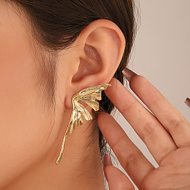 Simple Liquid Butterfly Earrings Female Fashion Niche Design Butterfly Wings Asymmetrical Earrings Earrings