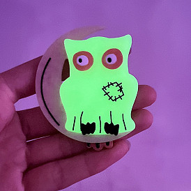 Luminous Halloween Theme Acrylic Brooch, Owl
