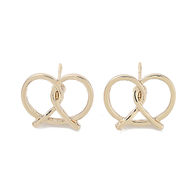 Heart Alloy Studs Earrings for Women, with 304 Stainless Steel Pins