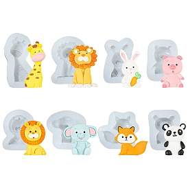 8Pcs 8 Styles Animal Theme Silicone Molds