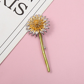 Simulated dandelion flower brooch metal gold-plated brooch women's clothing accessories alloy badge