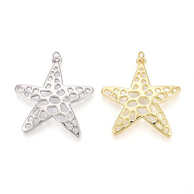 Латунные подвески, без кадмия и без свинца, звезда, с целью перехода в кольце