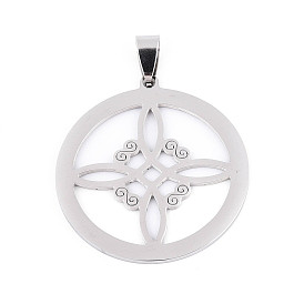 201 подвески из нержавеющей стали, плоский круглый с узлом, лазерная резка