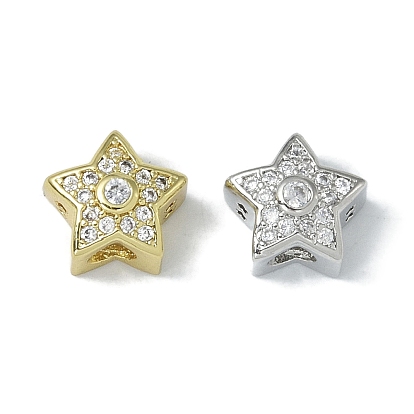 Покрытие стойки латунь микропаве прозрачные кубические циркониевые бусины, долговечный, без свинца и без кадмия, звезда