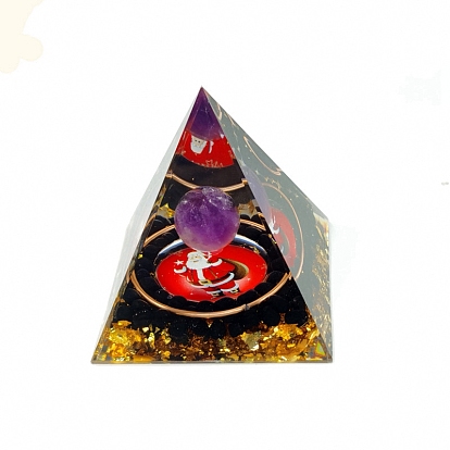Resin Orgone Pyramid, Energy Generator, for Reiki Meditaion Blanacing Christmas