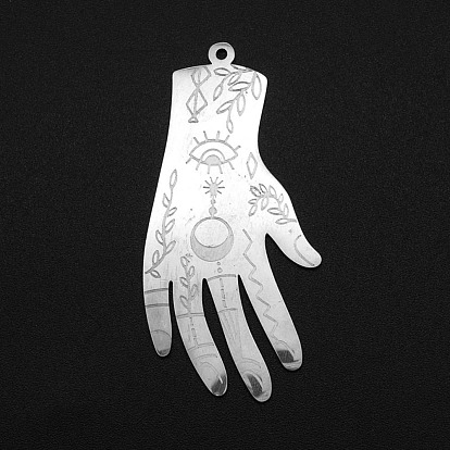 Pendentifs en acier inoxydable, Coupe au laser, main