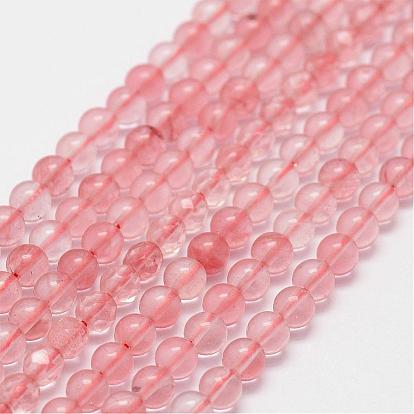 Cherry Quartz Beads Strands, Round