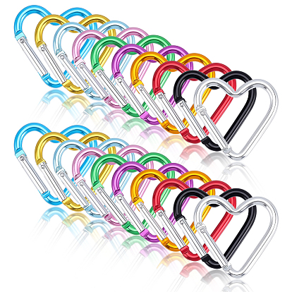 20 pièces 10 couleurs Mousqueton à vis en alliage de zinc, cœur